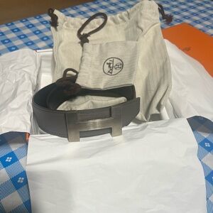 The Hermès Togo Leather Reversible Belt in size 80